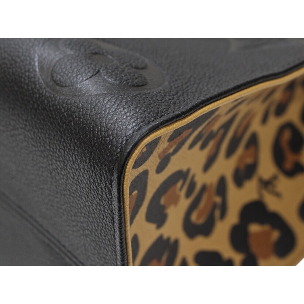 Louis Vuitton Wild Heart On the Go Empreinte Leopard Shoulder Tote Bag Black - Picture 5 of 7
